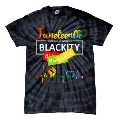 Juneteenth Blackity Heartbeat Black History African America Tie-Dye T-Shirt