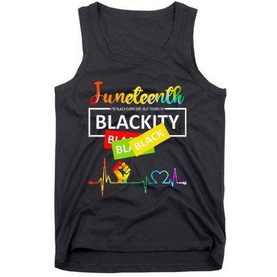 Juneteenth Blackity Heartbeat Black History African America Tank Top