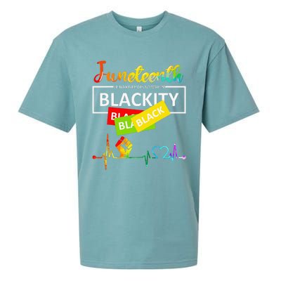 Juneteenth Blackity Heartbeat Black History African America Sueded Cloud Jersey T-Shirt