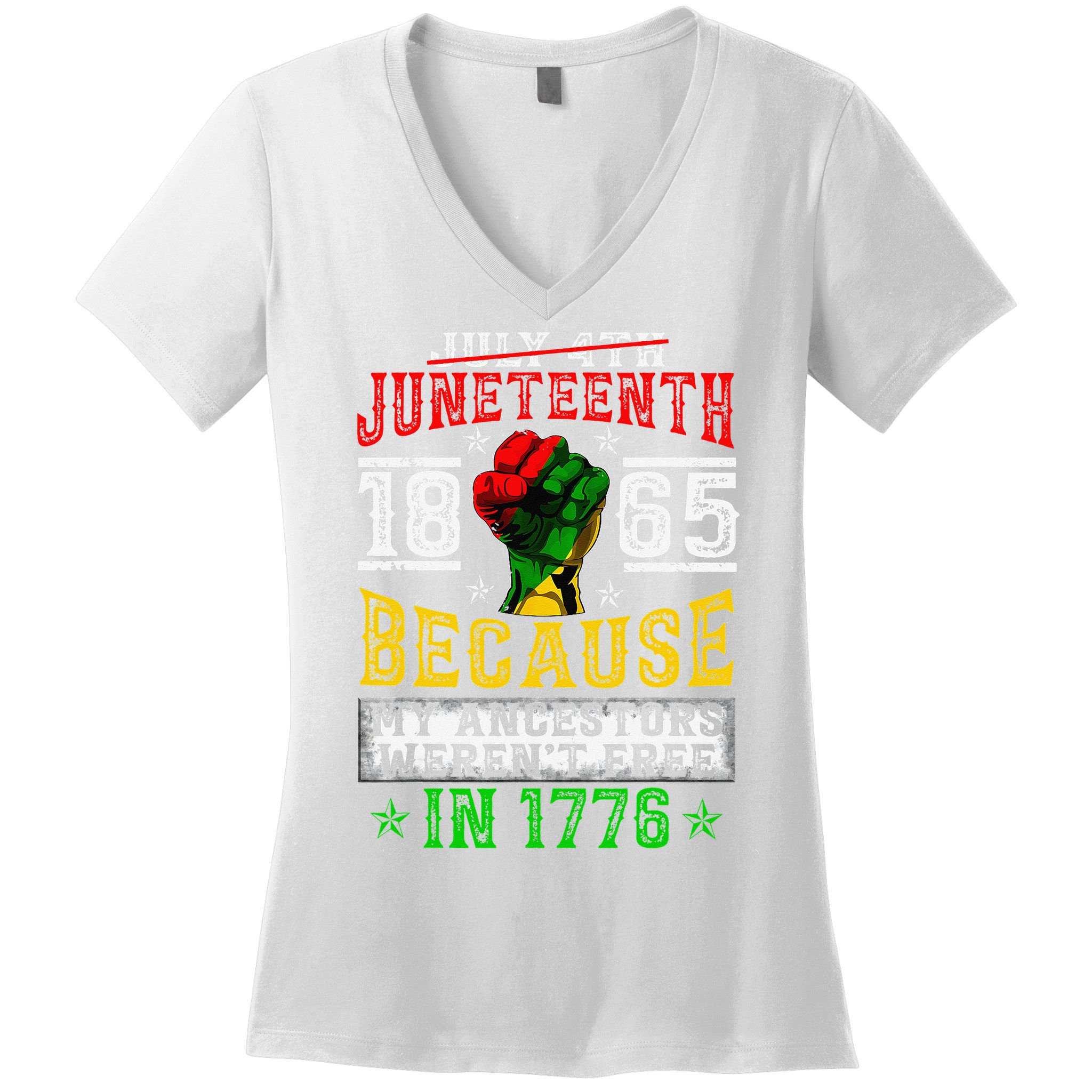 Juneteenth Black History Pride African American Freedom Women's V-Neck T-Shirt