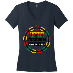 Juneteenth Black History Toddlers Boy Girl Women's V-Neck T-Shirt