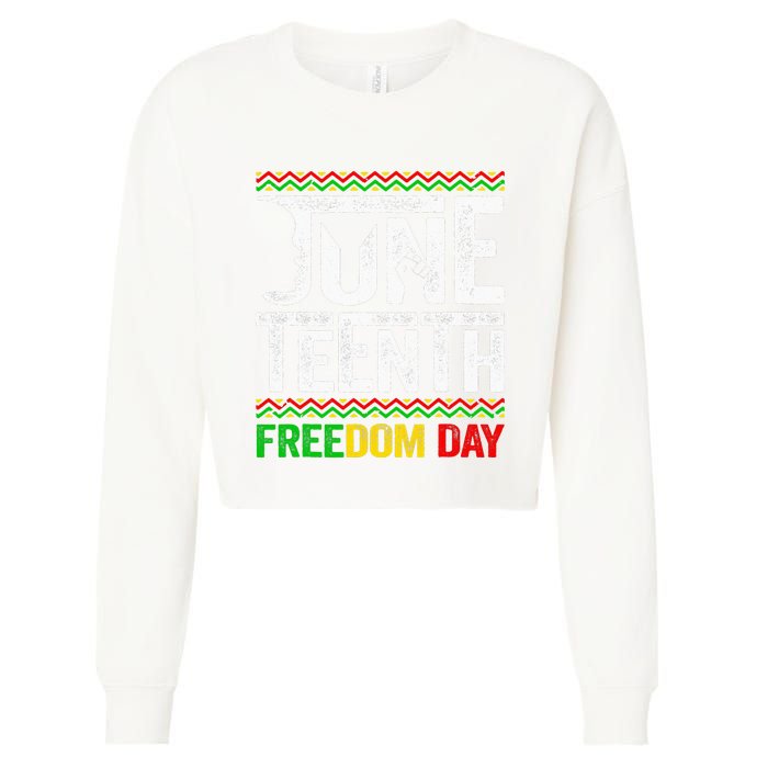 Juneteenth Black History Freedom African American Melanin Cropped Pullover Crew