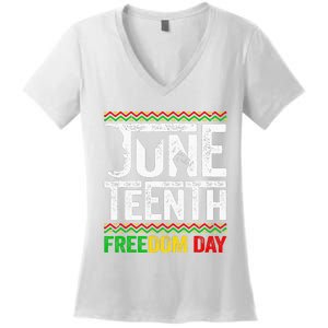 Juneteenth Black History Freedom African American Melanin Women's V-Neck T-Shirt