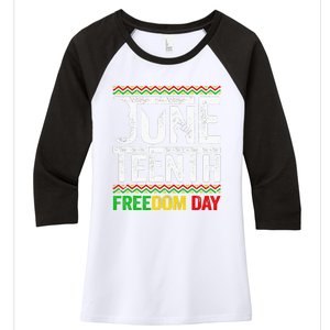 Juneteenth Black History Freedom African American Melanin Women's Tri-Blend 3/4-Sleeve Raglan Shirt