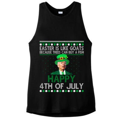 Joe Biden Happy 4th Of July Confused St Patricks Day Funny Ladies PosiCharge Tri-Blend Wicking Tank