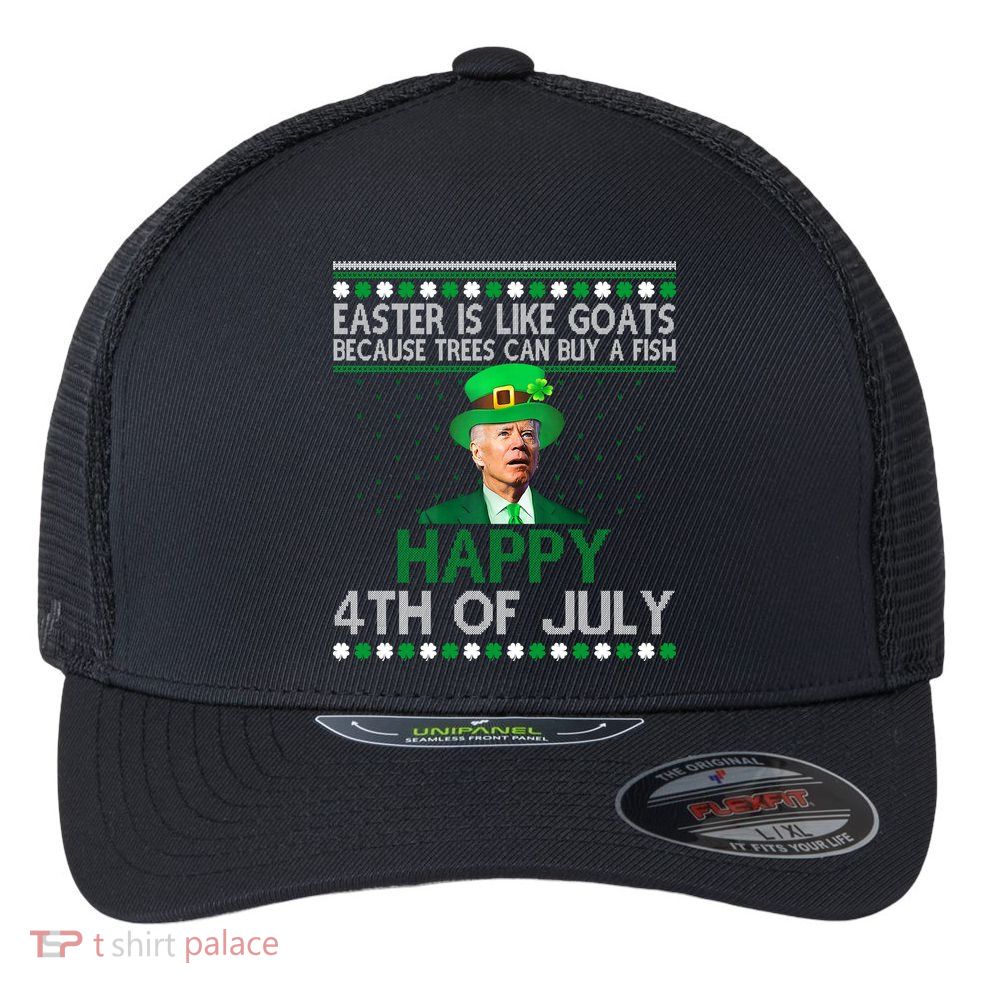 Joe Biden Happy 4th Of July Confused St Patricks Day Funny Flexfit Unipanel Trucker Cap