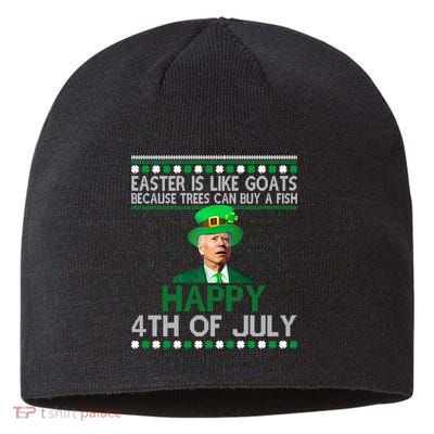 Joe Biden Happy 4th Of July Confused St Patricks Day Funny Sustainable Beanie