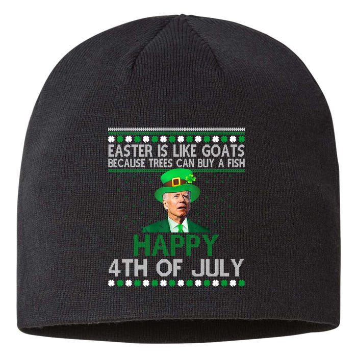 Joe Biden Happy 4th Of July Confused St Patricks Day Funny Sustainable Beanie