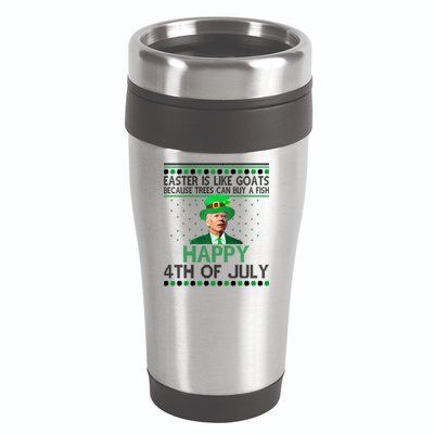 Joe Biden Happy 4th Of July Confused St Patricks Day Funny 16oz Travel Tumbler