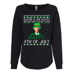 Joe Biden Happy 4th Of July Confused St Patricks Day Funny Womens California Wash Sweatshirt