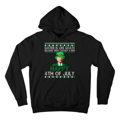 Joe Biden Happy 4th Of July Confused St Patricks Day Funny Tall Hoodie