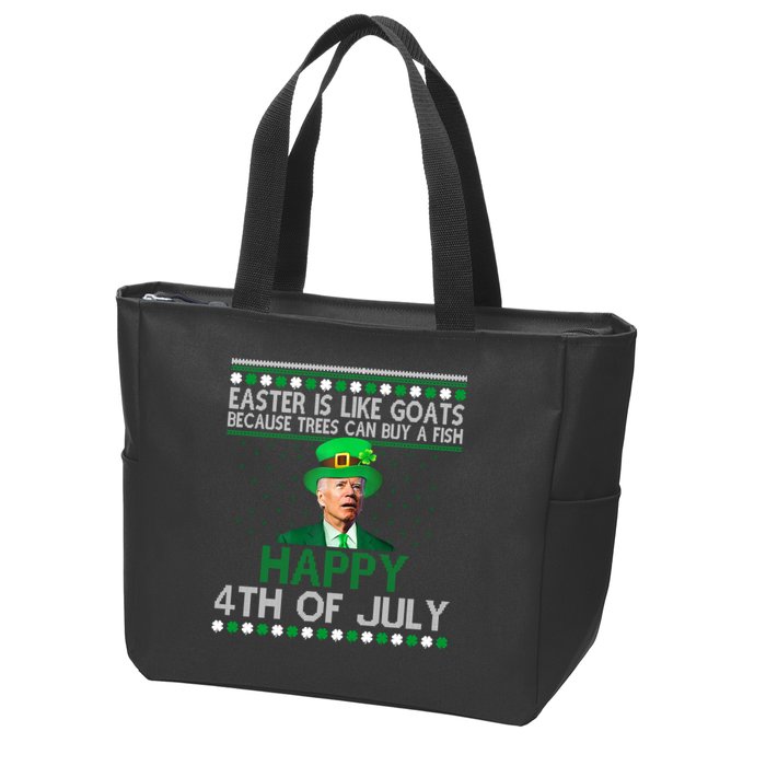 Joe Biden Happy 4th Of July Confused St Patricks Day Funny Zip Tote Bag