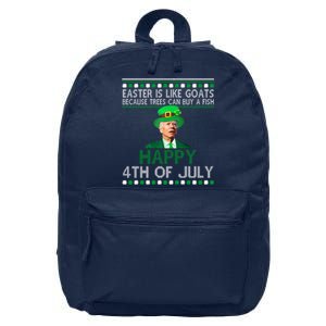 Joe Biden Happy 4th Of July Confused St Patricks Day Funny 16 in Basic Backpack