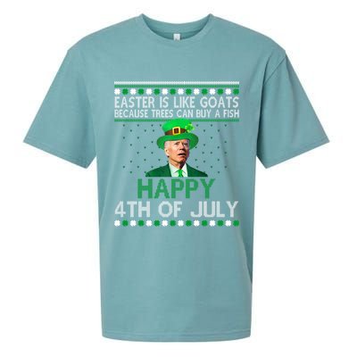 Joe Biden Happy 4th Of July Confused St Patricks Day Funny Sueded Cloud Jersey T-Shirt