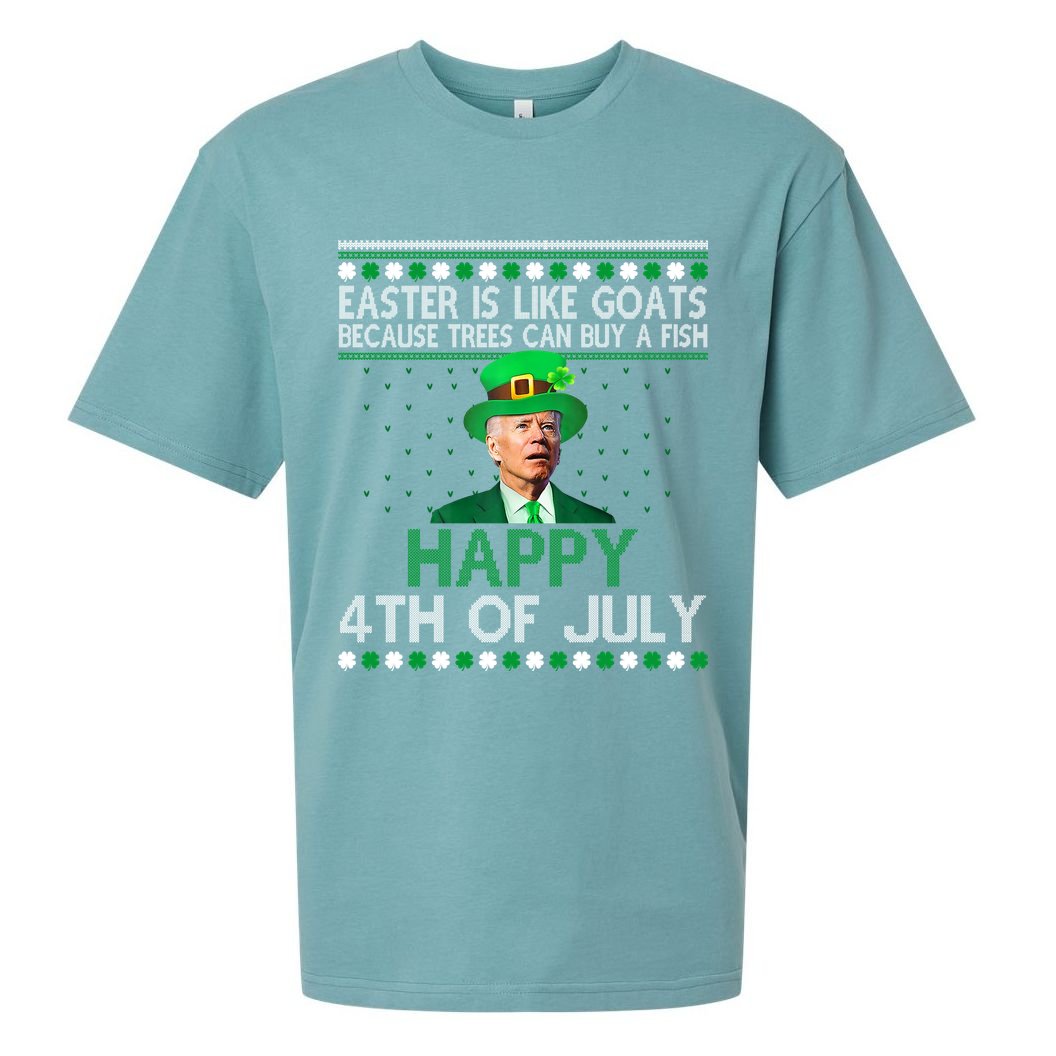Joe Biden Happy 4th Of July Confused St Patricks Day Funny Sueded Cloud Jersey T-Shirt