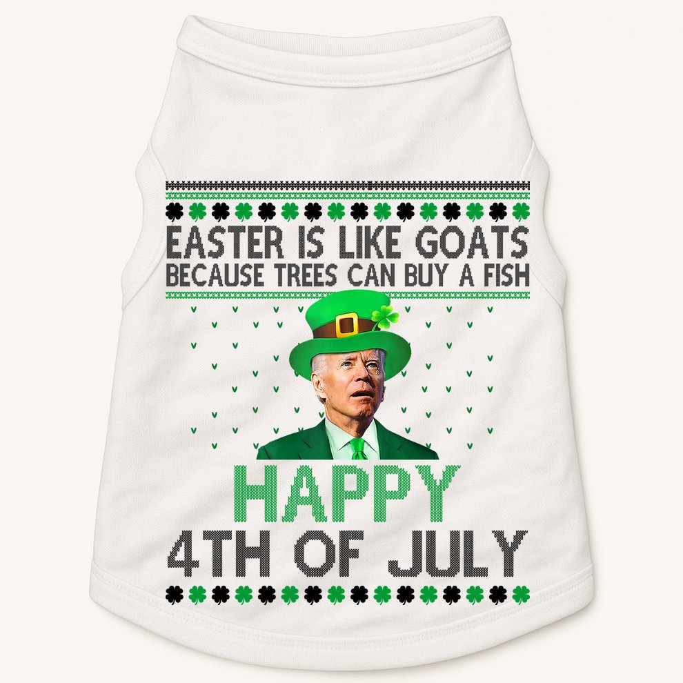 Joe Biden Happy 4th Of July Confused St Patricks Day Funny Doggie Tank
