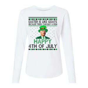 Joe Biden Happy 4th Of July Confused St Patricks Day Funny Womens Cotton Relaxed Long Sleeve T-Shirt