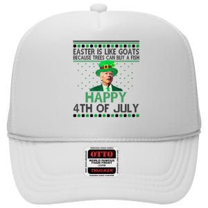 Joe Biden Happy 4th Of July Confused St Patricks Day Funny High Crown Mesh Back Trucker Hat