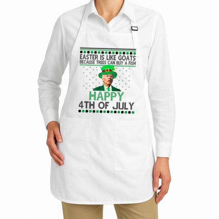 Joe Biden Happy 4th Of July Confused St Patricks Day Funny Apron
