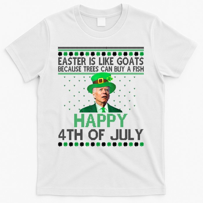 Joe Biden Happy 4th Of July Confused St Patricks Day Funny T-Shirt