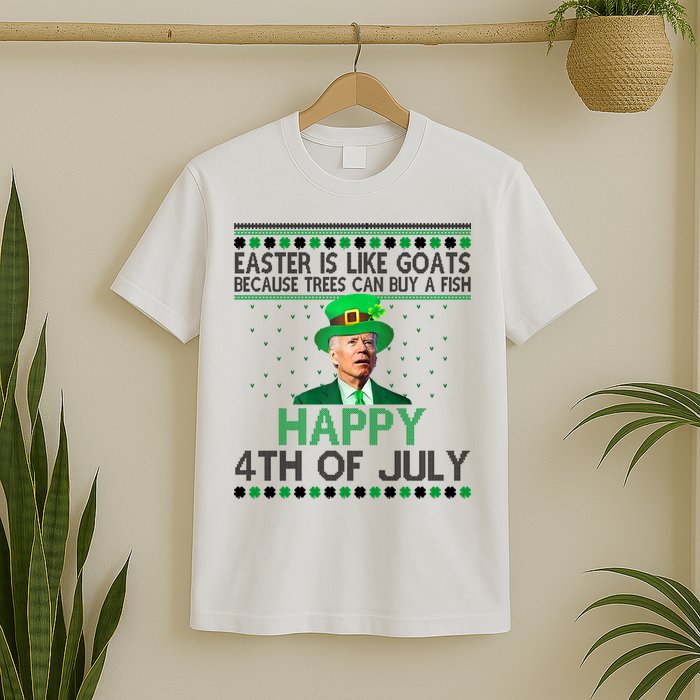 Joe Biden Happy 4th Of July Confused St Patricks Day Funny T-Shirt