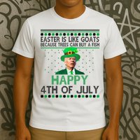 Joe Biden Happy 4th Of July Confused St Patricks Day Funny T-Shirt