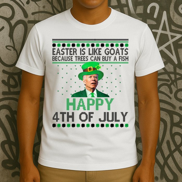 Joe Biden Happy 4th Of July Confused St Patricks Day Funny T-Shirt