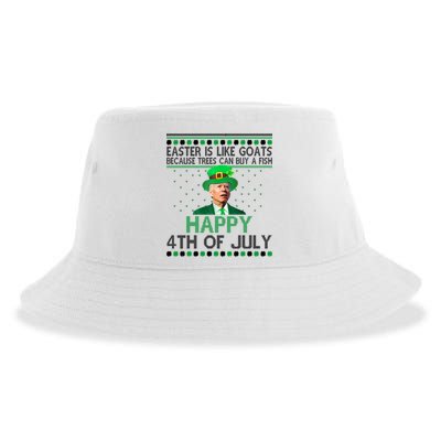 Joe Biden Happy 4th Of July Confused St Patricks Day Funny Sustainable Bucket Hat