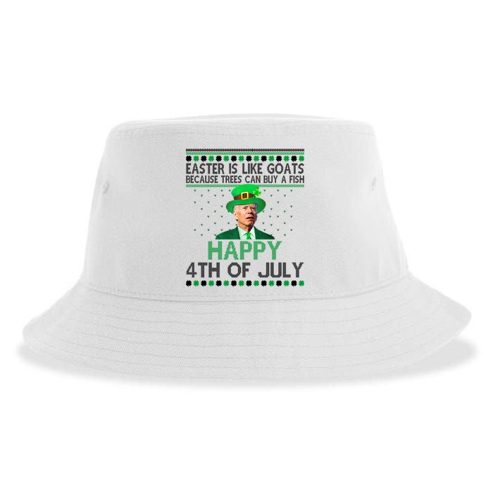 Joe Biden Happy 4th Of July Confused St Patricks Day Funny Sustainable Bucket Hat