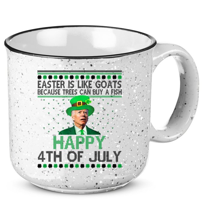 Joe Biden Happy 4th Of July Confused St Patricks Day Funny 15oz Campfire Ceramic Mug