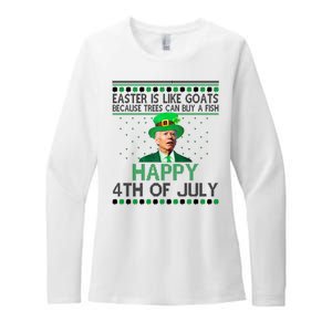 Joe Biden Happy 4th Of July Confused St Patricks Day Funny Womens CVC Long Sleeve Shirt