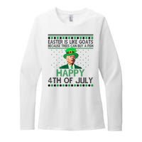 Joe Biden Happy 4th Of July Confused St Patricks Day Funny Womens CVC Long Sleeve Shirt