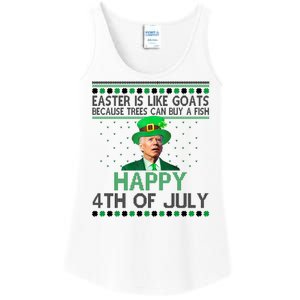 Joe Biden Happy 4th Of July Confused St Patricks Day Funny Ladies Essential Tank