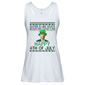 Joe Biden Happy 4th Of July Confused St Patricks Day Funny Ladies Essential Flowy Tank