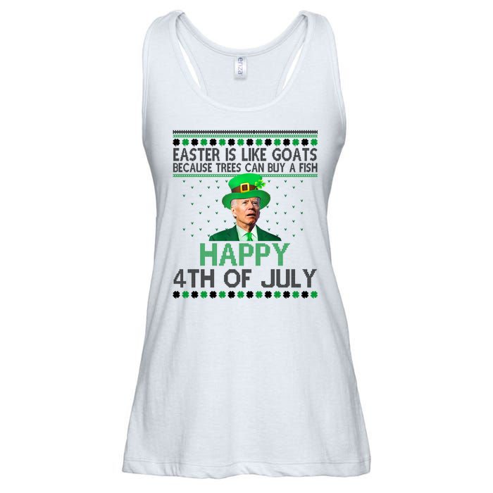 Joe Biden Happy 4th Of July Confused St Patricks Day Funny Ladies Essential Flowy Tank