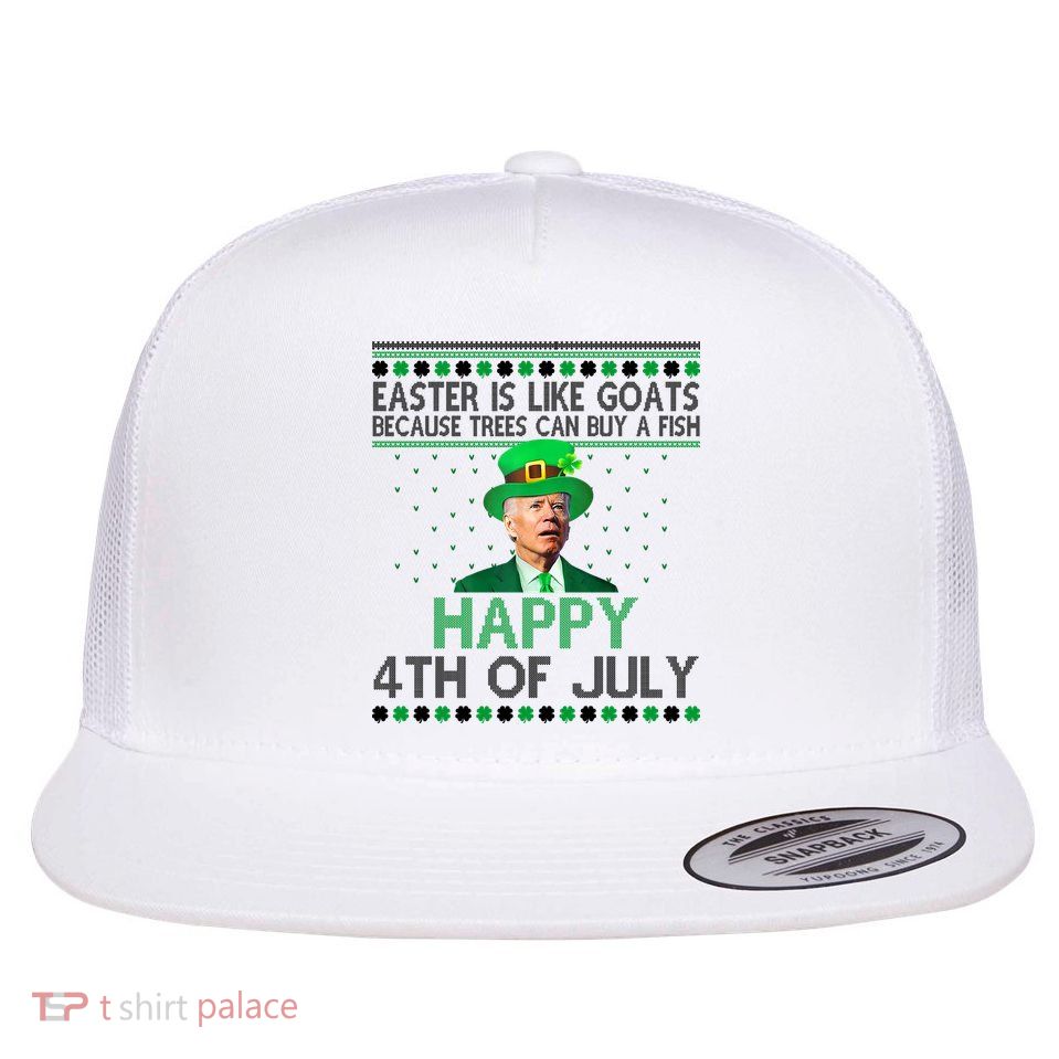 Joe Biden Happy 4th Of July Confused St Patricks Day Funny Flat Bill Trucker Hat
