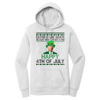 Joe Biden Happy 4th Of July Confused St Patricks Day Funny Women's Pullover Hoodie