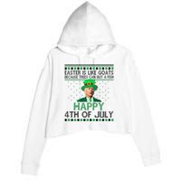 Joe Biden Happy 4th Of July Confused St Patricks Day Funny Crop Fleece Hoodie