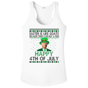 Joe Biden Happy 4th Of July Confused St Patricks Day Funny Ladies PosiCharge Competitor Racerback Tank