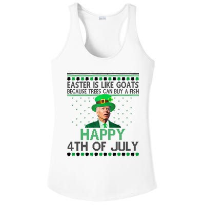 Joe Biden Happy 4th Of July Confused St Patricks Day Funny Ladies PosiCharge Competitor Racerback Tank