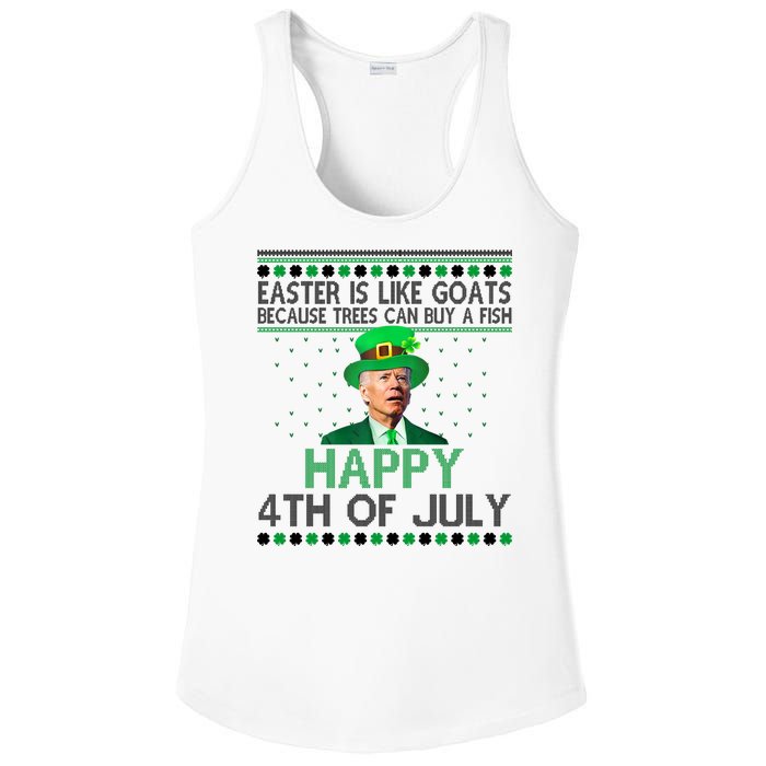 Joe Biden Happy 4th Of July Confused St Patricks Day Funny Ladies PosiCharge Competitor Racerback Tank