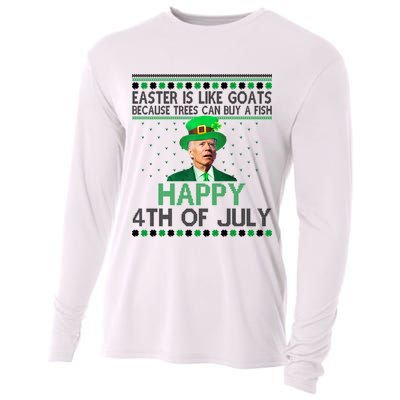 Joe Biden Happy 4th Of July Confused St Patricks Day Funny Cooling Performance Long Sleeve Crew