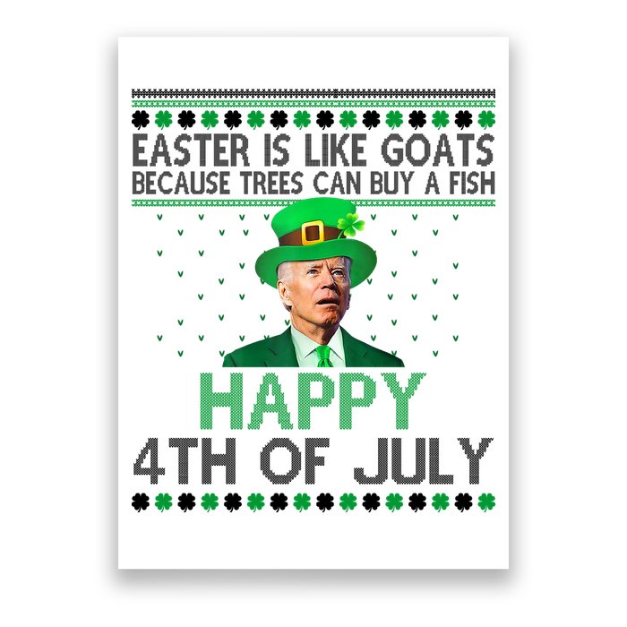 Joe Biden Happy 4th Of July Confused St Patricks Day Funny Poster