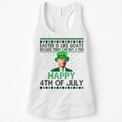 Joe Biden Happy 4th Of July Confused St Patricks Day Funny Womens Tank Top