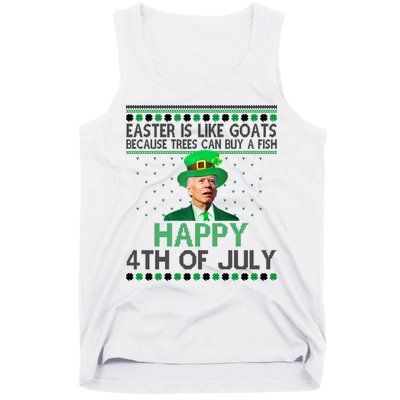 Joe Biden Happy 4th Of July Confused St Patricks Day Funny Tank Top