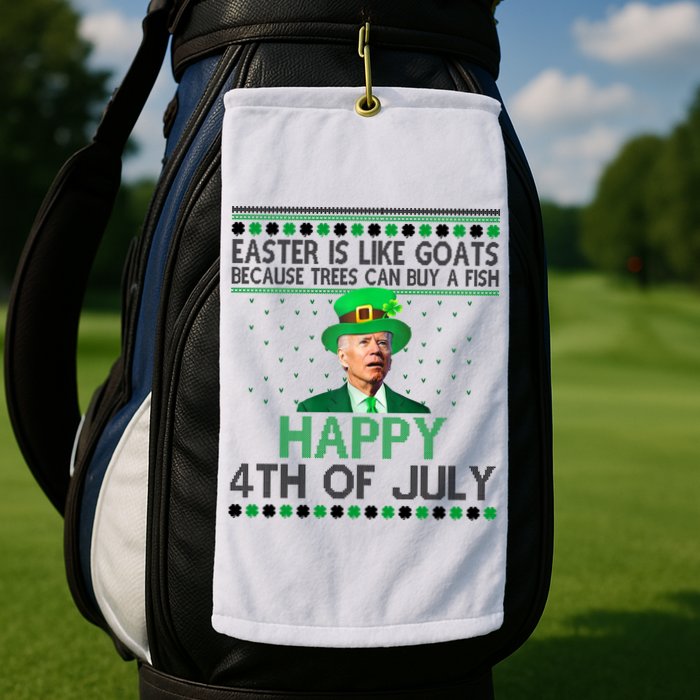 Joe Biden Happy 4th Of July Confused St Patricks Day Funny Golf Towel