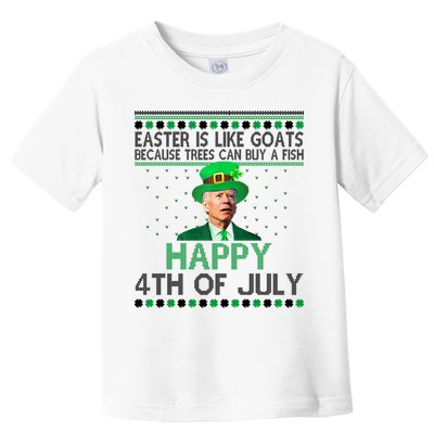 Joe Biden Happy 4th Of July Confused St Patricks Day Funny Toddler T-Shirt