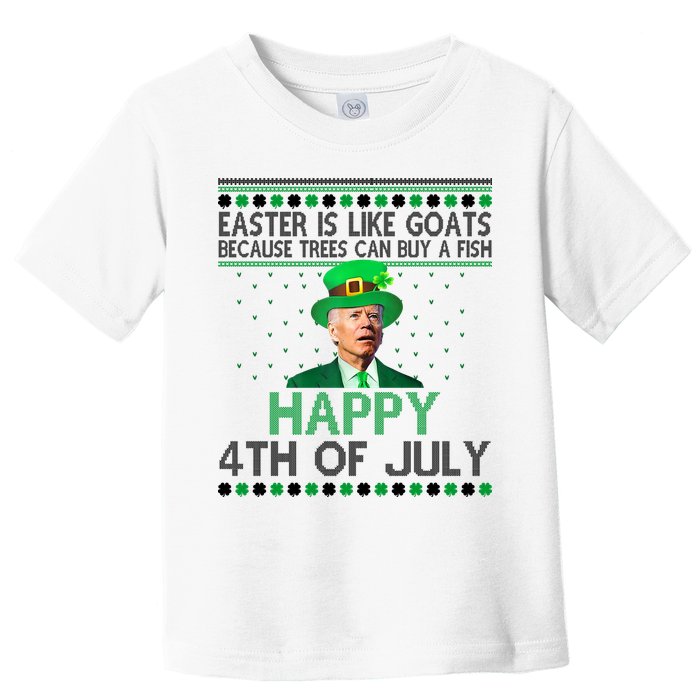 Joe Biden Happy 4th Of July Confused St Patricks Day Funny Toddler T-Shirt