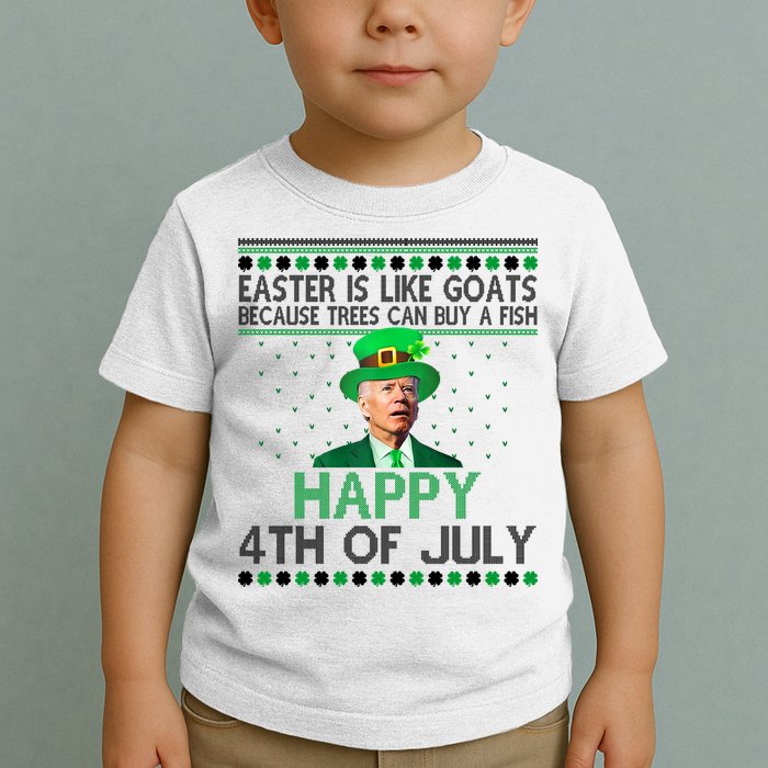 Joe Biden Happy 4th Of July Confused St Patricks Day Funny Toddler T-Shirt