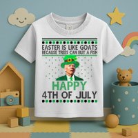 Joe Biden Happy 4th Of July Confused St Patricks Day Funny Toddler T-Shirt